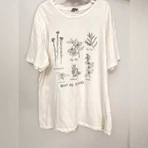 Cream Colored Plant Tee